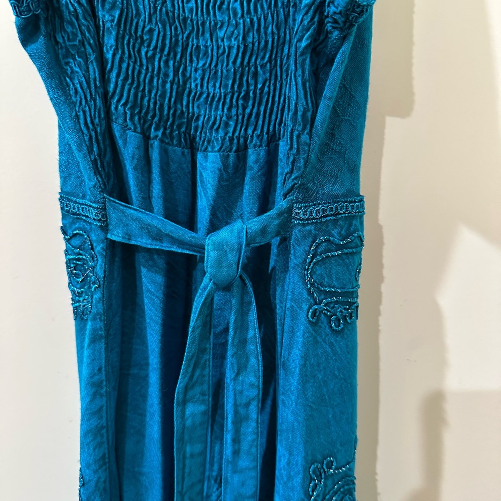 Sakkas Teal Embroidered Midi Dress - Picture 8 of 13